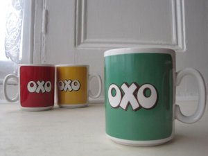 画像1: イギリスアンティーク*OXO マグカップ（グリーン）