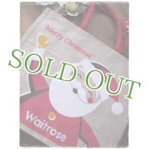 画像: 『waitrose』 麻のエコバッグ（サンタクロース）